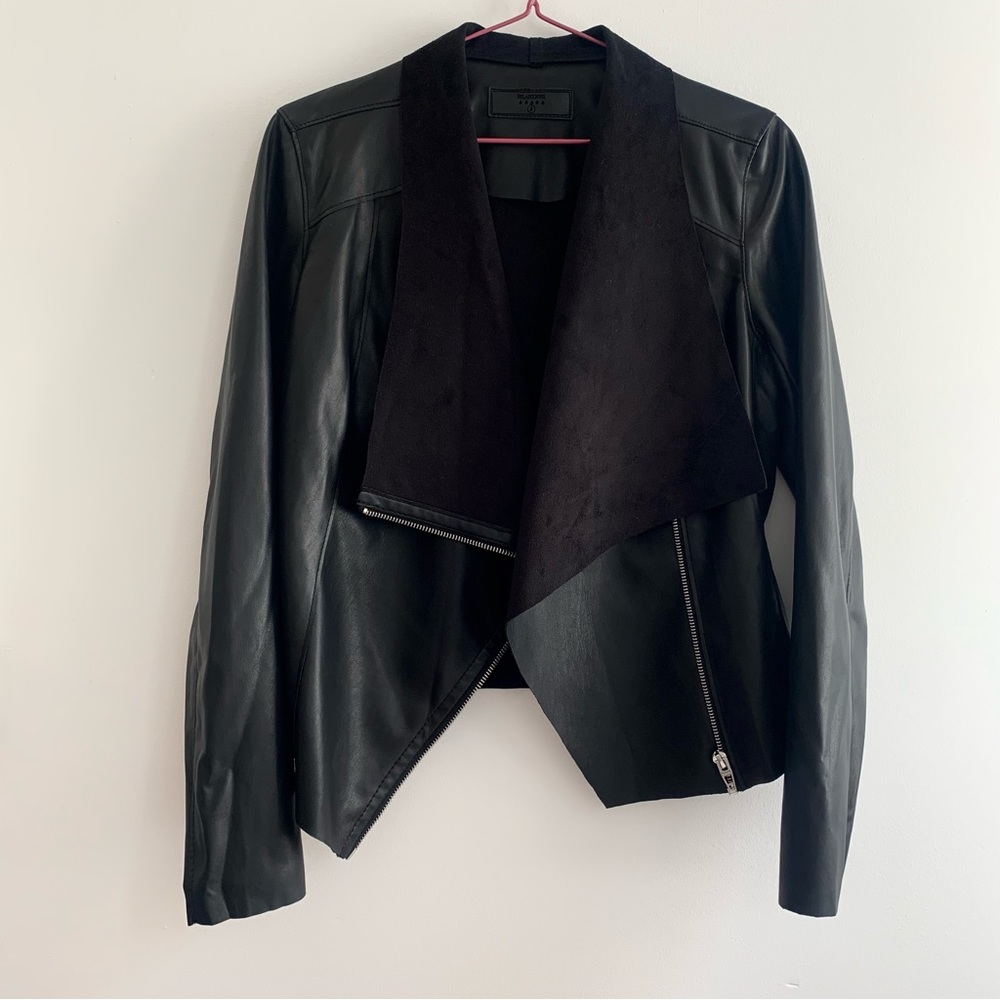 BLANKNYC Black Vegan Leather and Suede Jacket